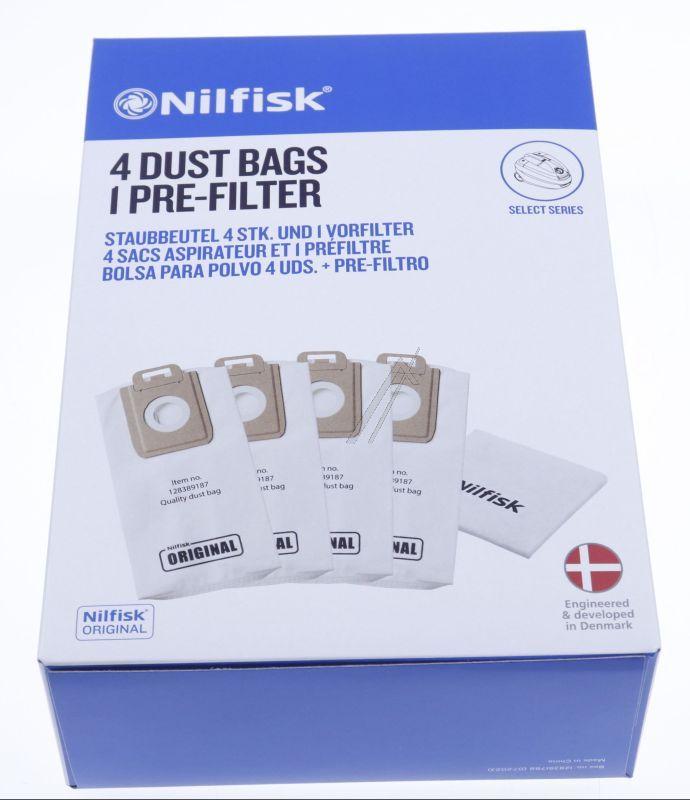 Nilfisk 128389187 Staubsaugerbeutel - Staubbeutel 4x passend für nilfisk