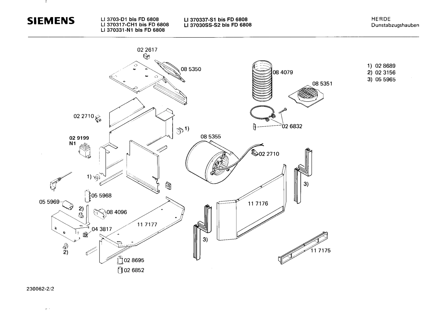 Explosionszeichnung Siemens LI3703(00)