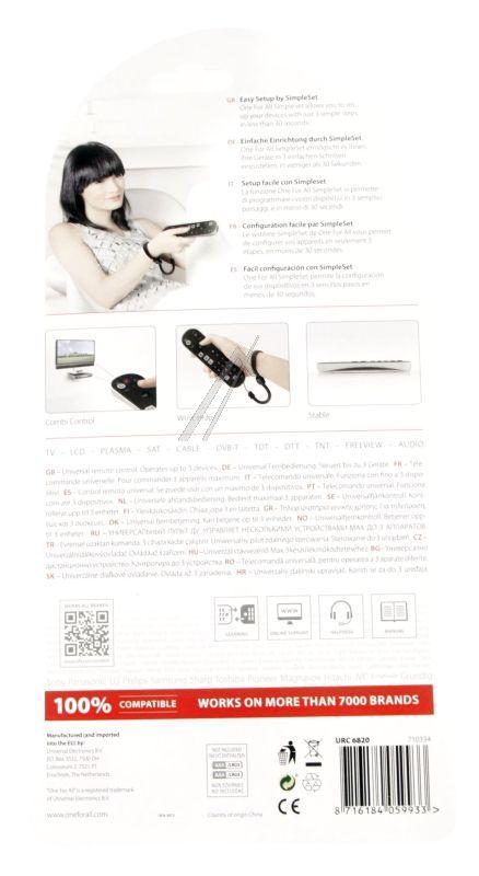 One for all URC6820 - Zapper+ zapper numbers
