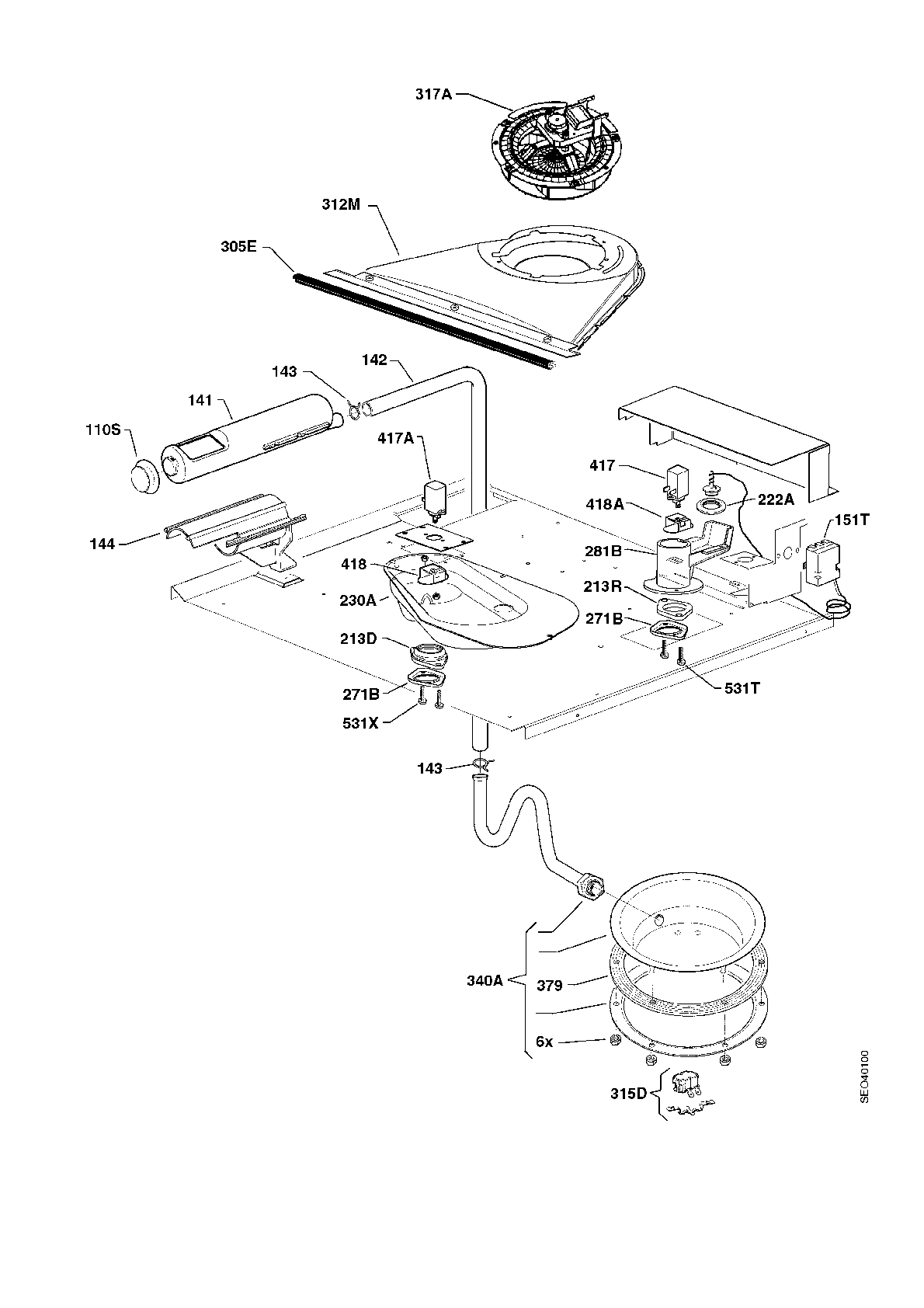 Explosionszeichnung AEG 94104708700 Competence B 8920-1 A