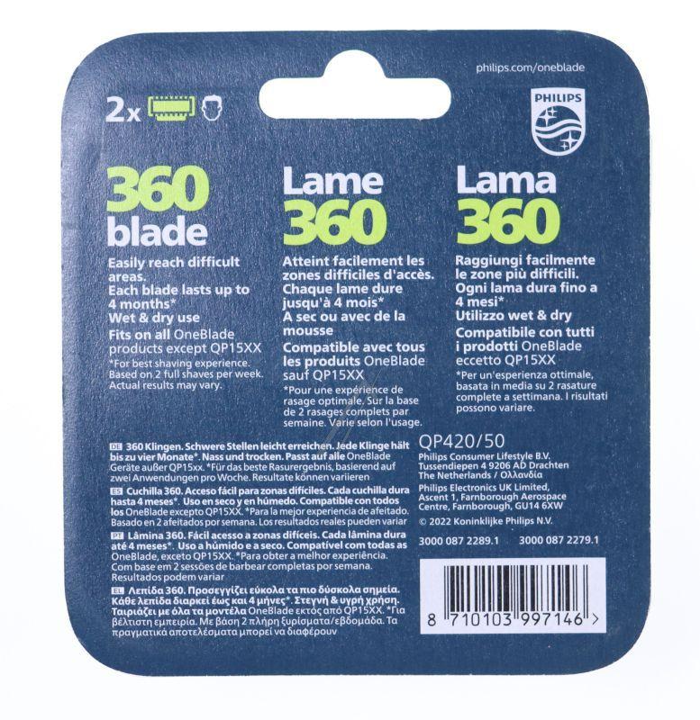 Rasierklinge QP42050 Philips für Rasierer OneBlade 2er Pack Ersatzklinge