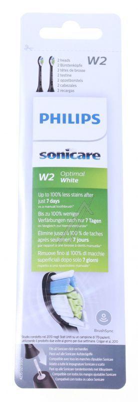 Philips HX606213 Zahnbürste - Hx6062/13 sonicare w2 optimal white-zahnbürstenkopf 2er pack schwarz