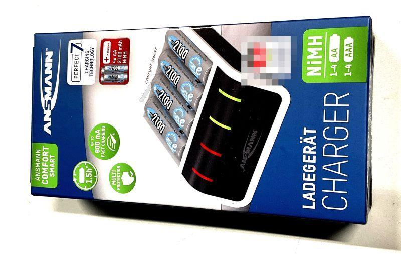 Assmann 1001009201 Ladegerät - Comfort smart + 4x aa 2100mah 1001-0092-01 schnell-ladegerät m. usb-port f. 1-4 nimh akkus micro aaa / mignon aa