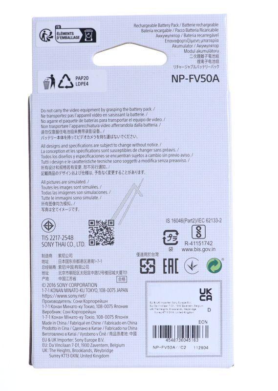 Sony A5008299D Camcorder-Akku - Rechargeable battery pack npfv50/ ce (except uc2, cel, cn1)