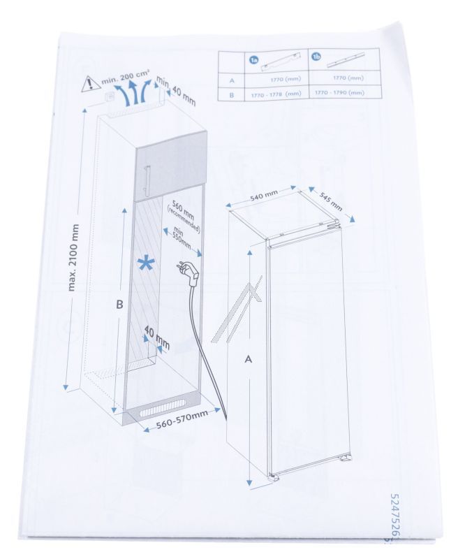 Vestel 52475261 Laufwerkteil - Built-in ss assembly instr/2791-2795