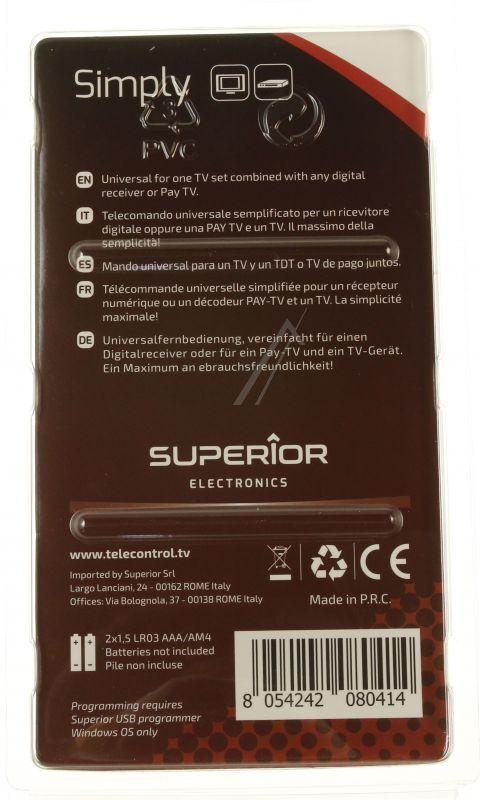 Superior SUPTLB001 - Simply lernfähige universalfernbedienung mit 8 grossen tasten