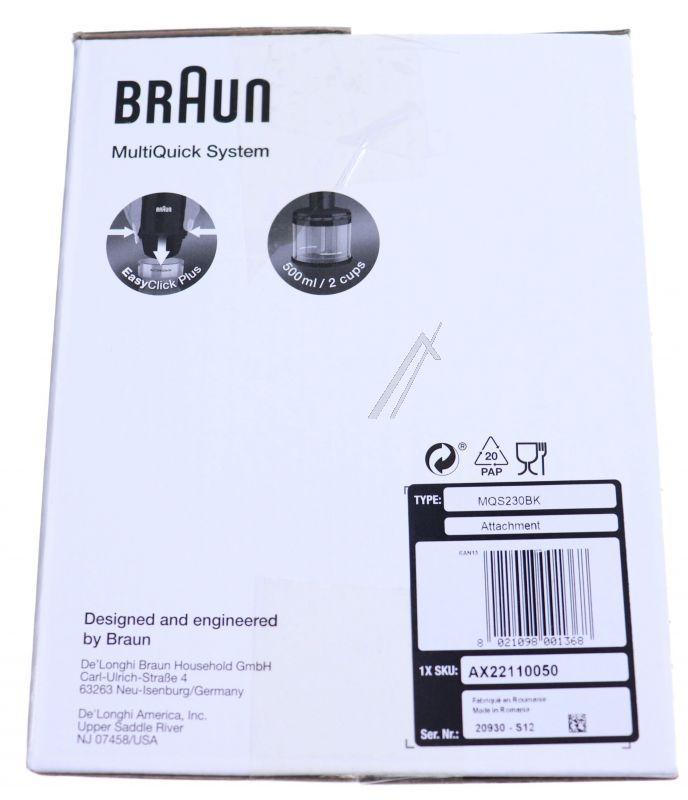 Braun AX22110050 Zerkleinerer - Mqs230bk zerkleinerer 500ml für passend für braun stabmixer typ 4200, hb 701, hb 901,