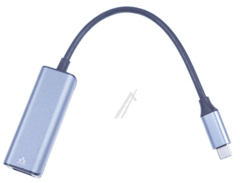 COM USB-Adapter - Adapter, usb 3.1 c stecker / rj45 buchse, aluminum case, grey