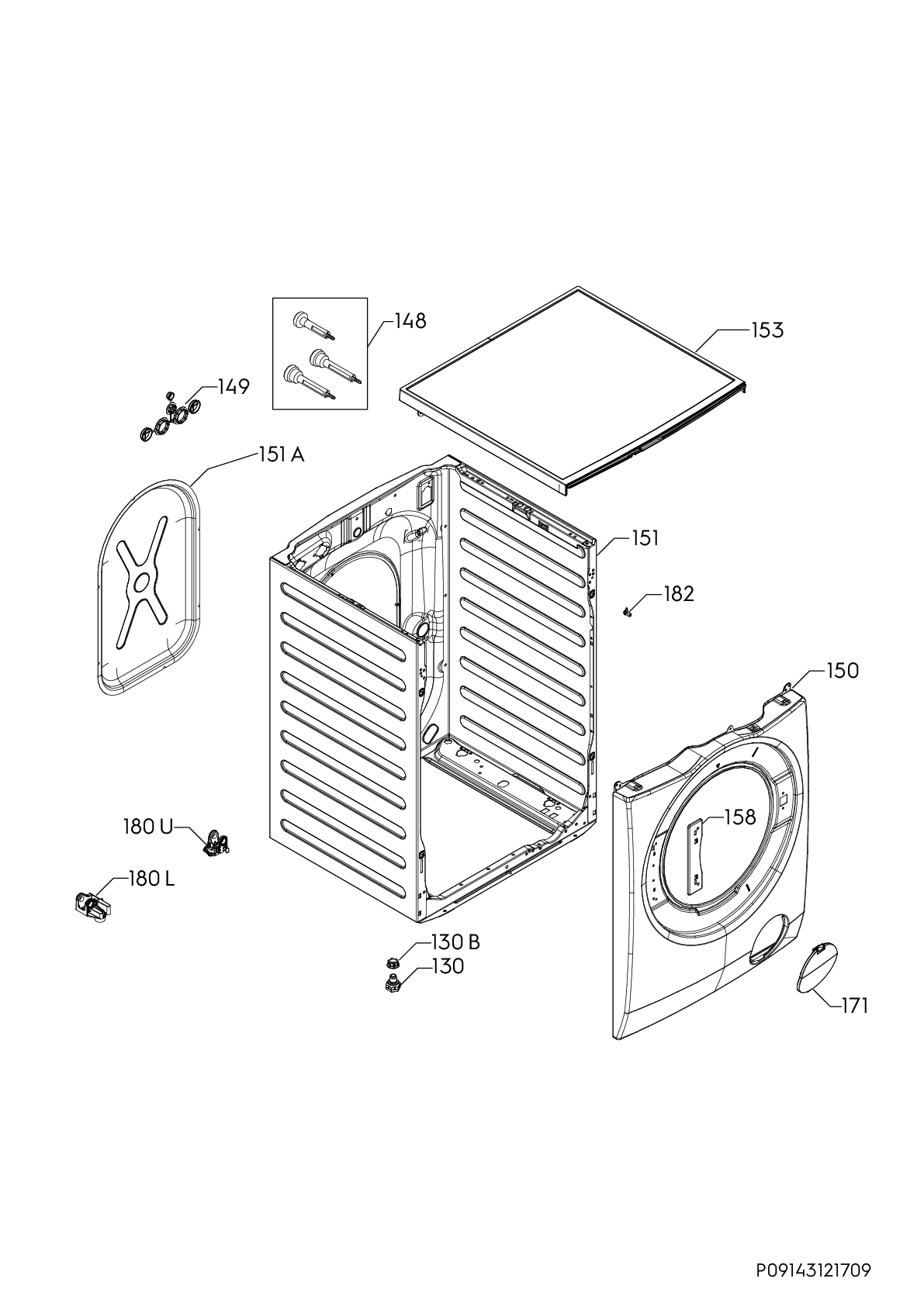 Explosionszeichnung Electrolux 91491653704 EW6FN429BP