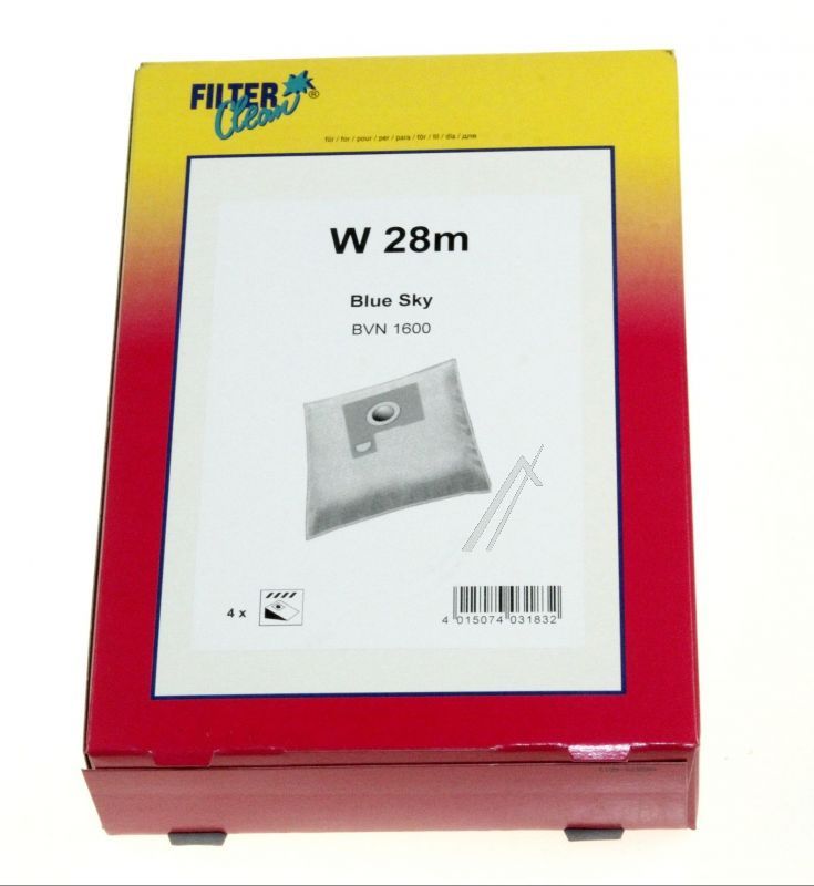 Filter Clean FL0749K Staubsaugerbeutel - W28m staubbeutel 4 stück