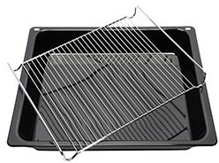 BSH Bosch Siemens 17002738 Fettpfanne Blech - Z12cn10a0 profipfanne mit rost, 81 x 455 x 375 mm, anthrazit, hez633070, pyrolysefest