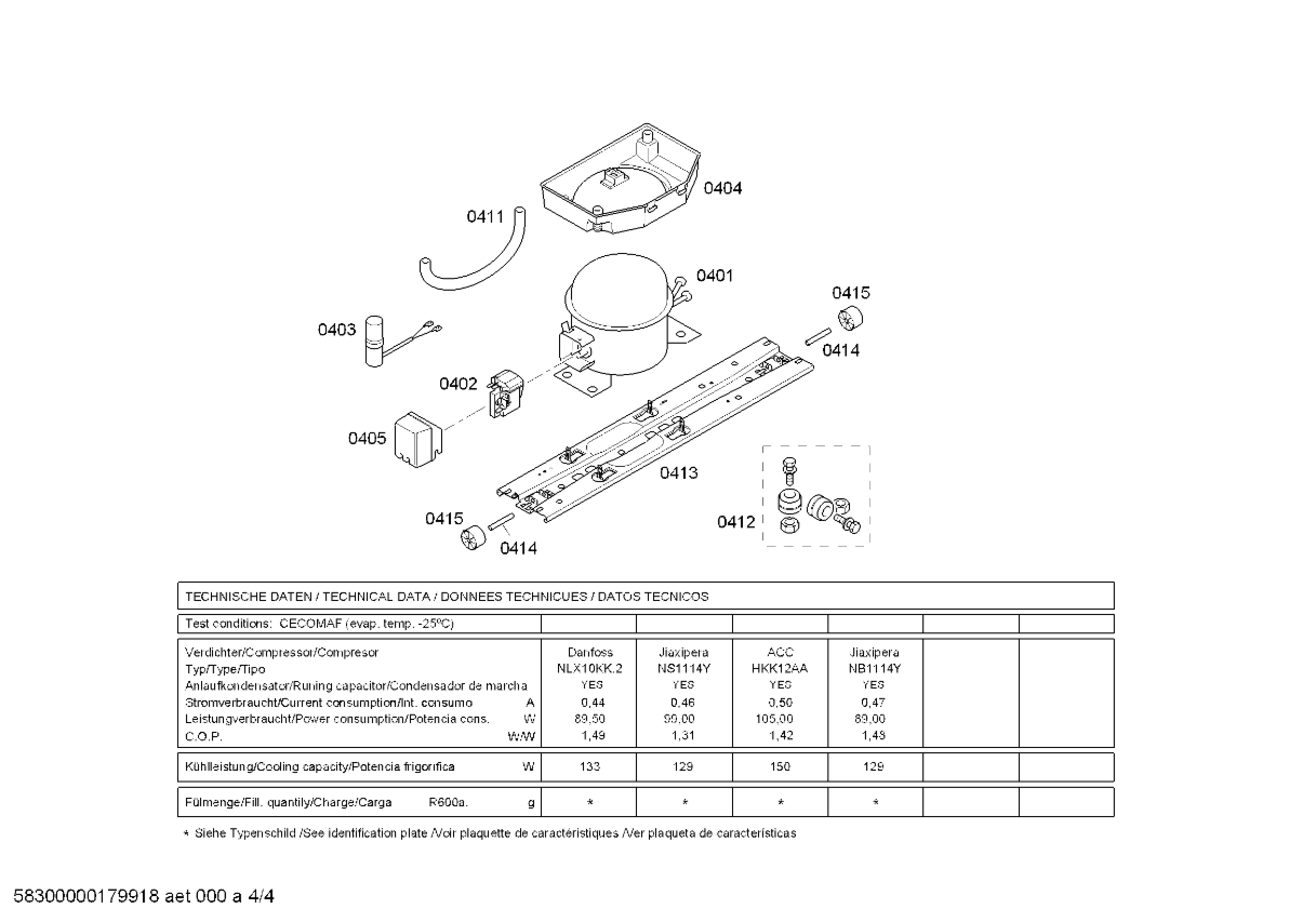 Explosionszeichnung Gaggenau RB292311/17 Explosionszeichnung Gaggenau RB292311/17