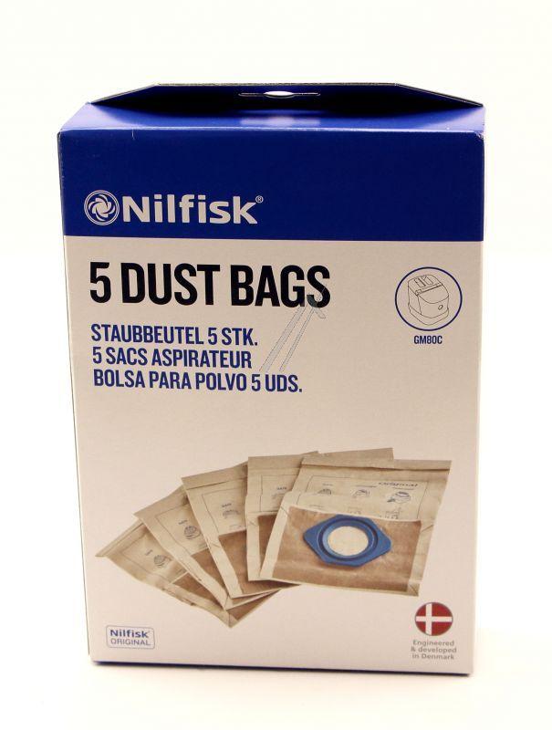 Nilfisk 82095000 Staubsaugerbeutel - 5 papier-staubbeutel 9,75 l gs/gm80