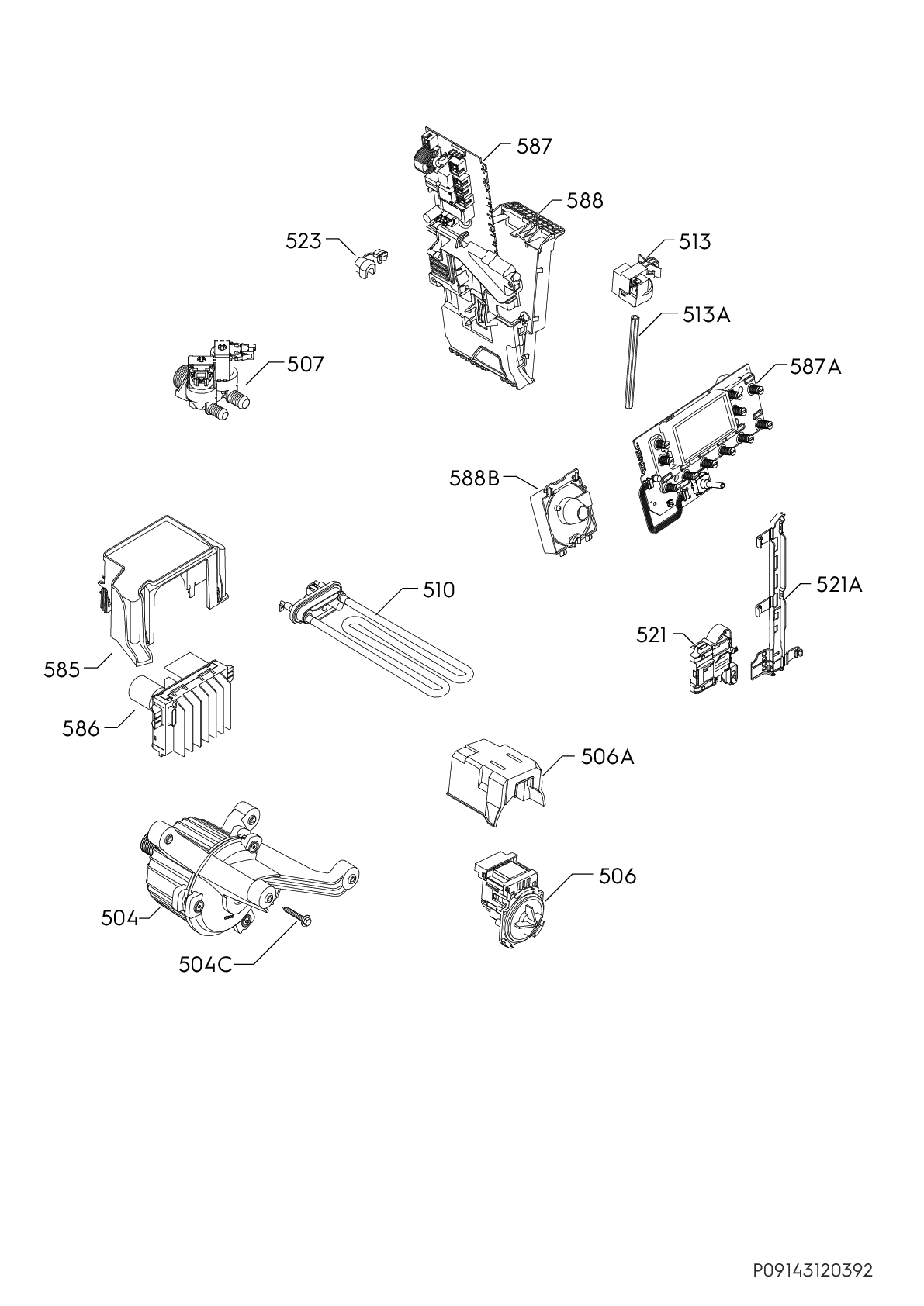 Explosionszeichnung Electrolux 91491653704 EW6FN429BP