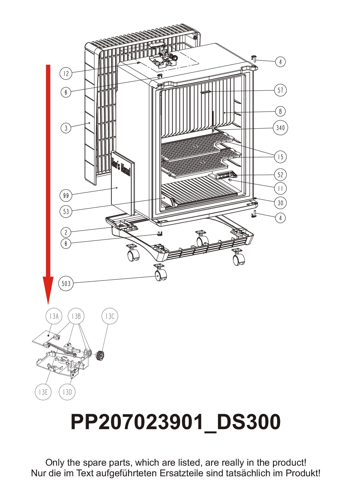 Explosionszeichnung Dometic 921216754 DS300FS