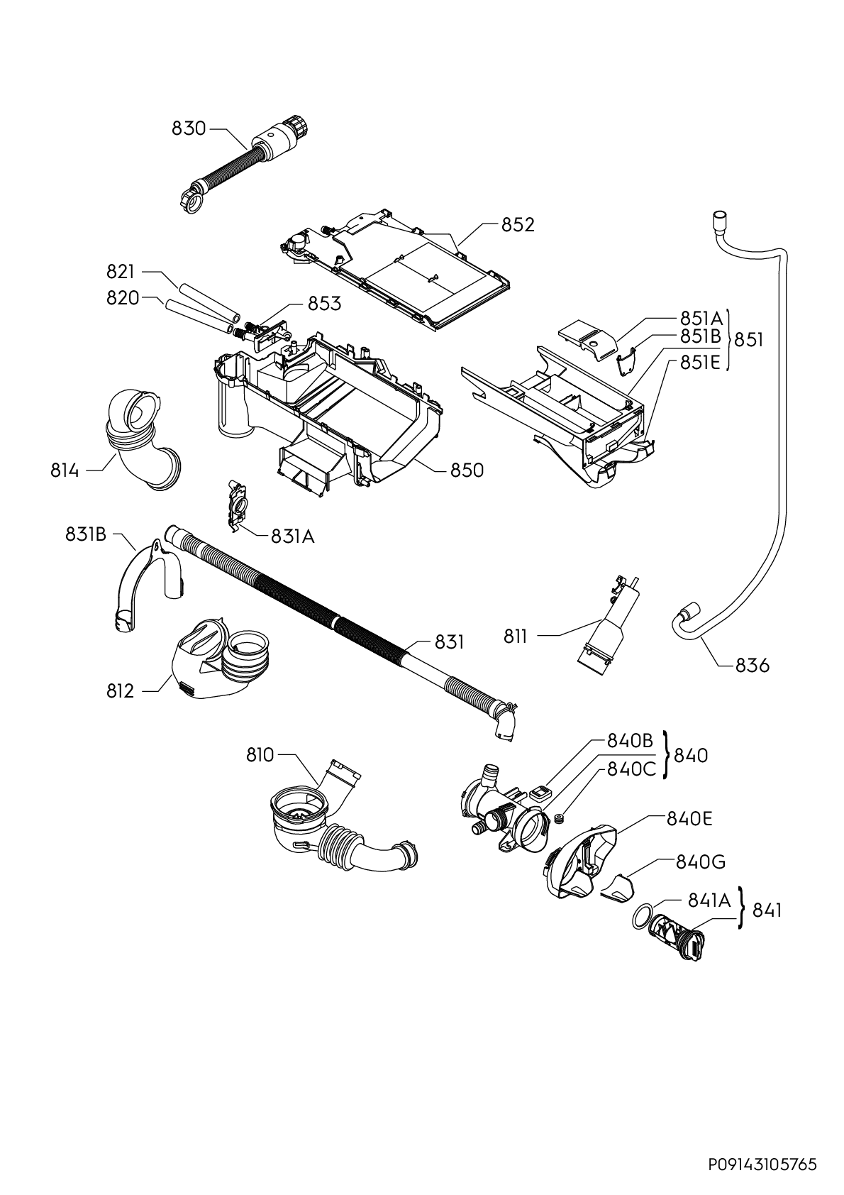 Explosionszeichnung AEG 91460036800 L9WSB162C