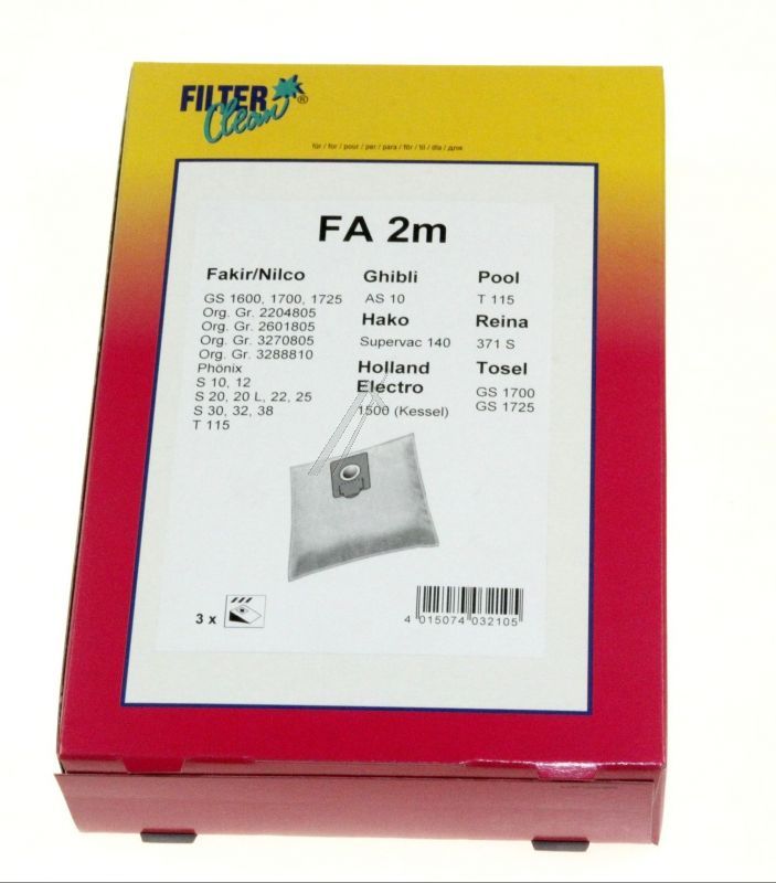 Filter Clean FL0064K Staubsaugerbeutel - Fa2m staubsaugerbeutel 3 stück
