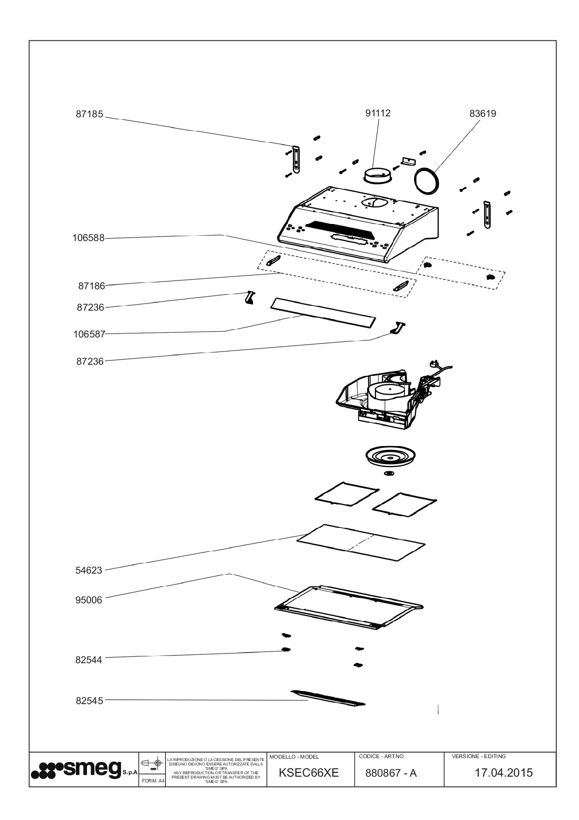 Explosionszeichnung Smeg 880867 KSEC66XE