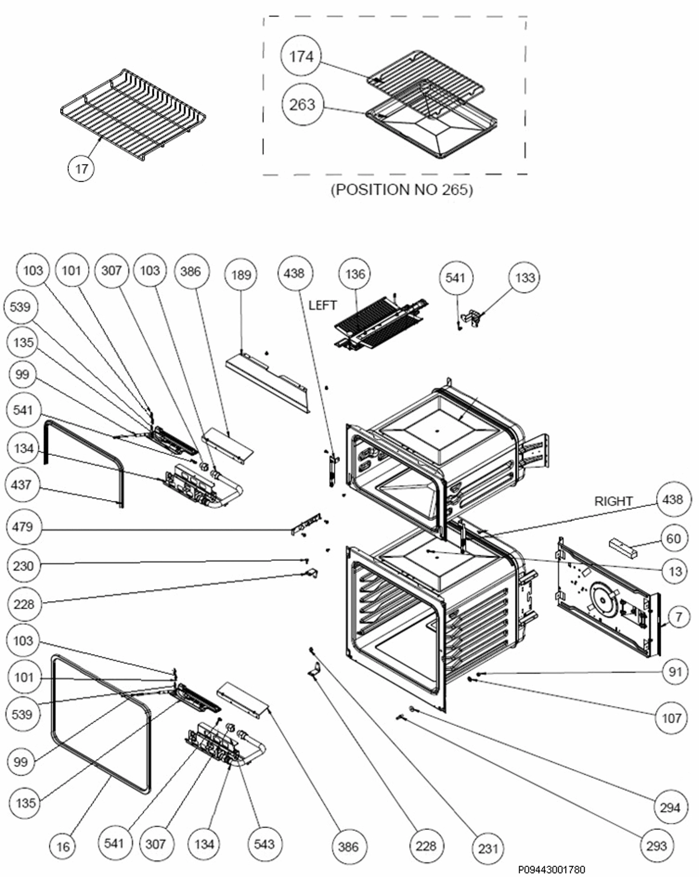 Explosionszeichnung Zanussi 94890540802 ZCG563FX