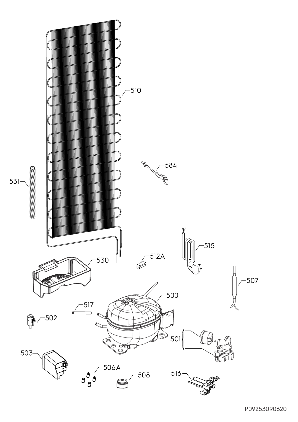 Explosionszeichnung AEG 92550317602 SCB618F3LS