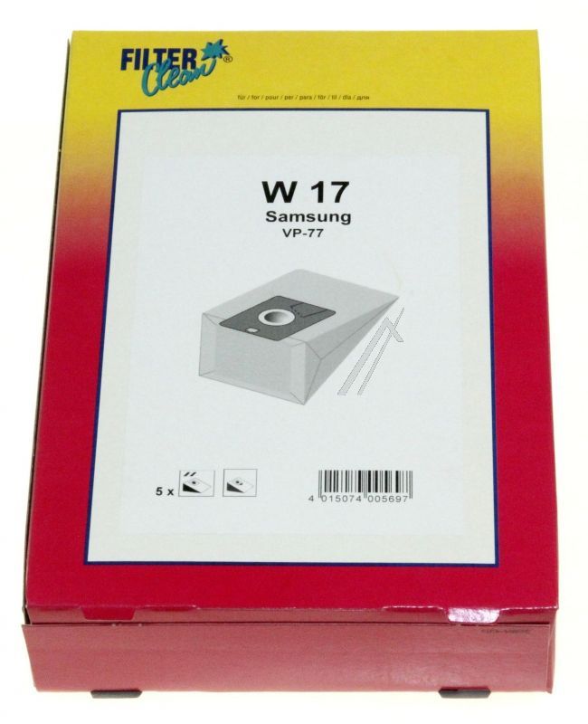 Filter Clean 000722K Staubsaugerbeutel - W17 000722-k staubbeutel 5 stück