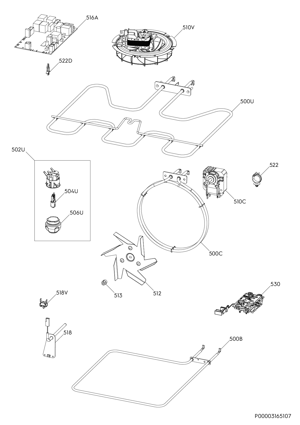 Explosionszeichnung AEG 94949730902 LOE7C31S
