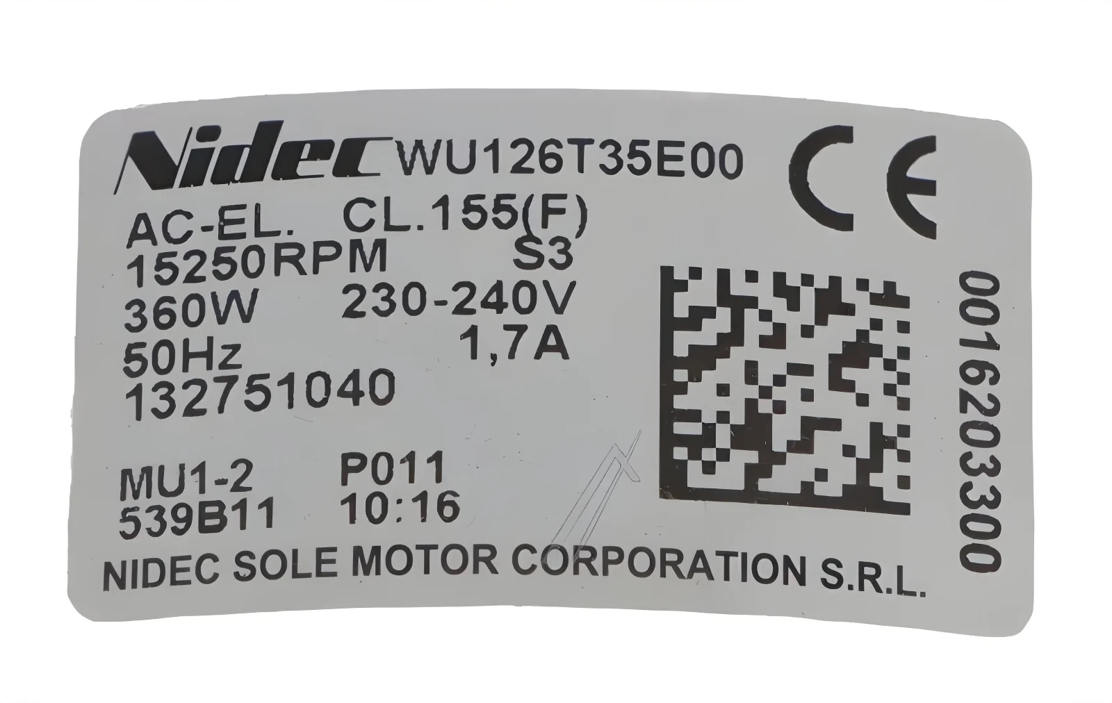 AEG Electrolux 1327510408 Motor - Kollektormotor,nidec