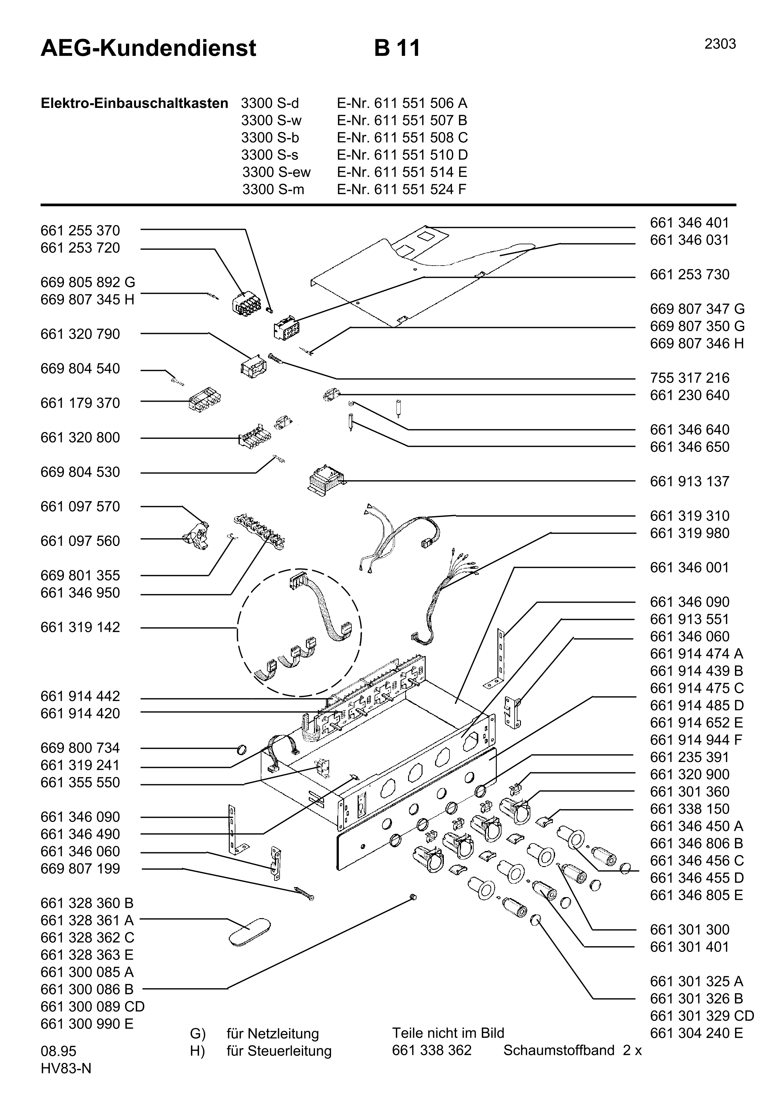 Explosionszeichnung AEG 61155150800 3300S-B Explosionszeichnung AEG 61155150800 3300S-B
