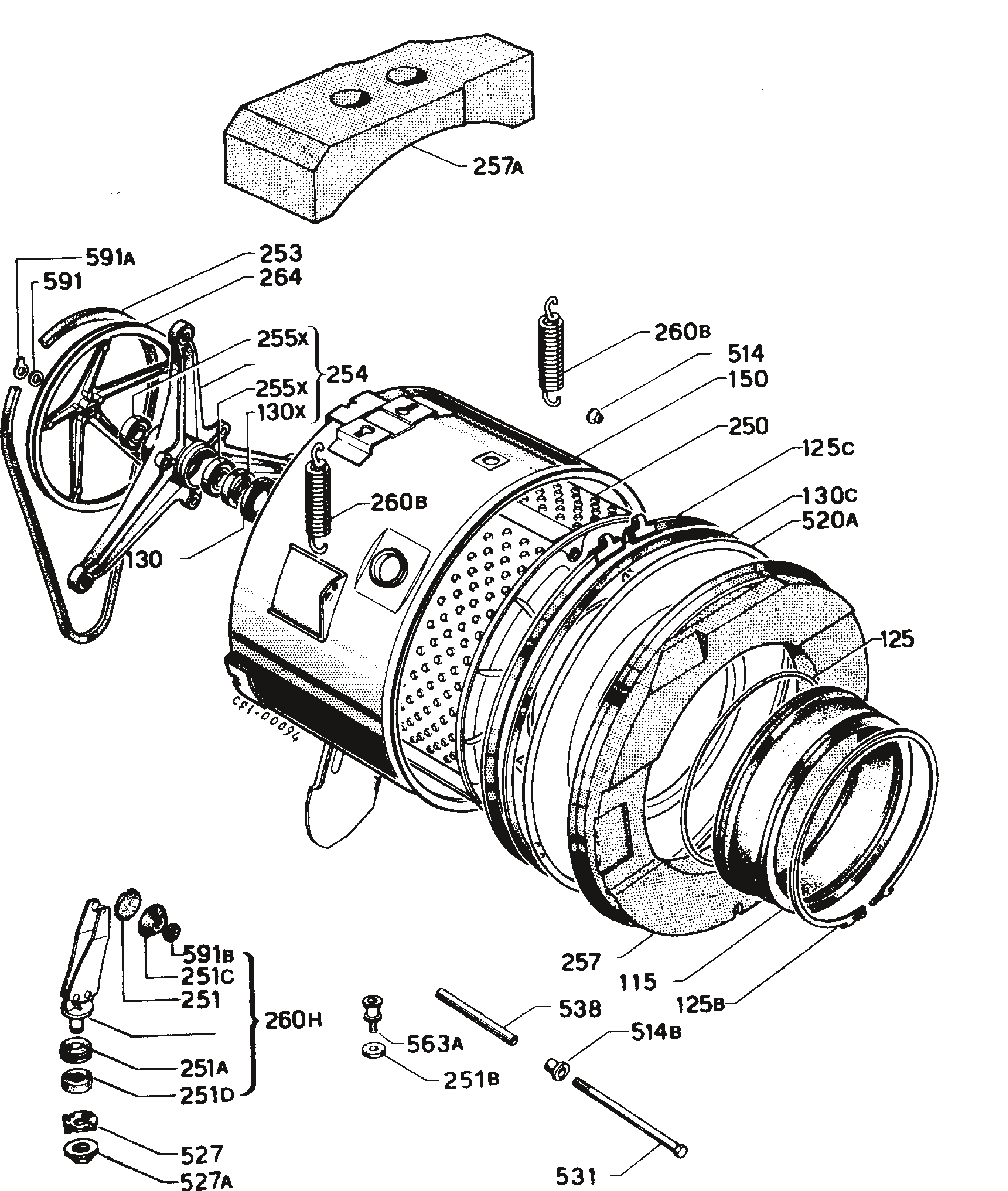 Explosionszeichnung Zanussi 91448015500 ZF400P