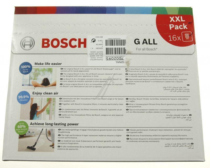 Bosch Siemens Staubsaugerbeutel 17002095 Vorratspack 16 Stück Typ G Ersatzteil