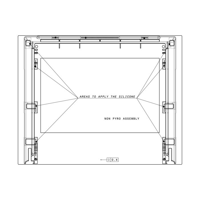 AEG Electrolux 3428411205 Aussenscheibe - Hublot,noir,zanussi,594x468mm