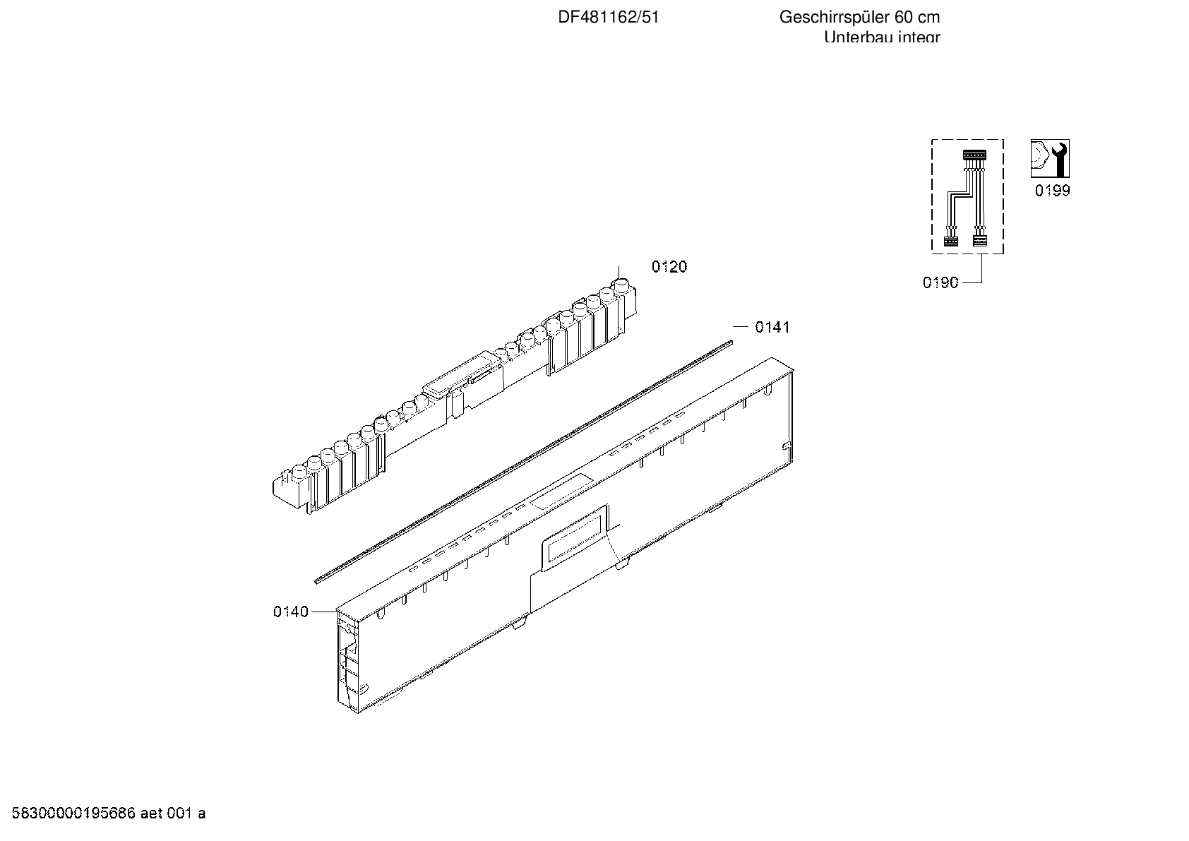 Explosionszeichnung Gaggenau DF481162/51 Explosionszeichnung Gaggenau DF481162/51