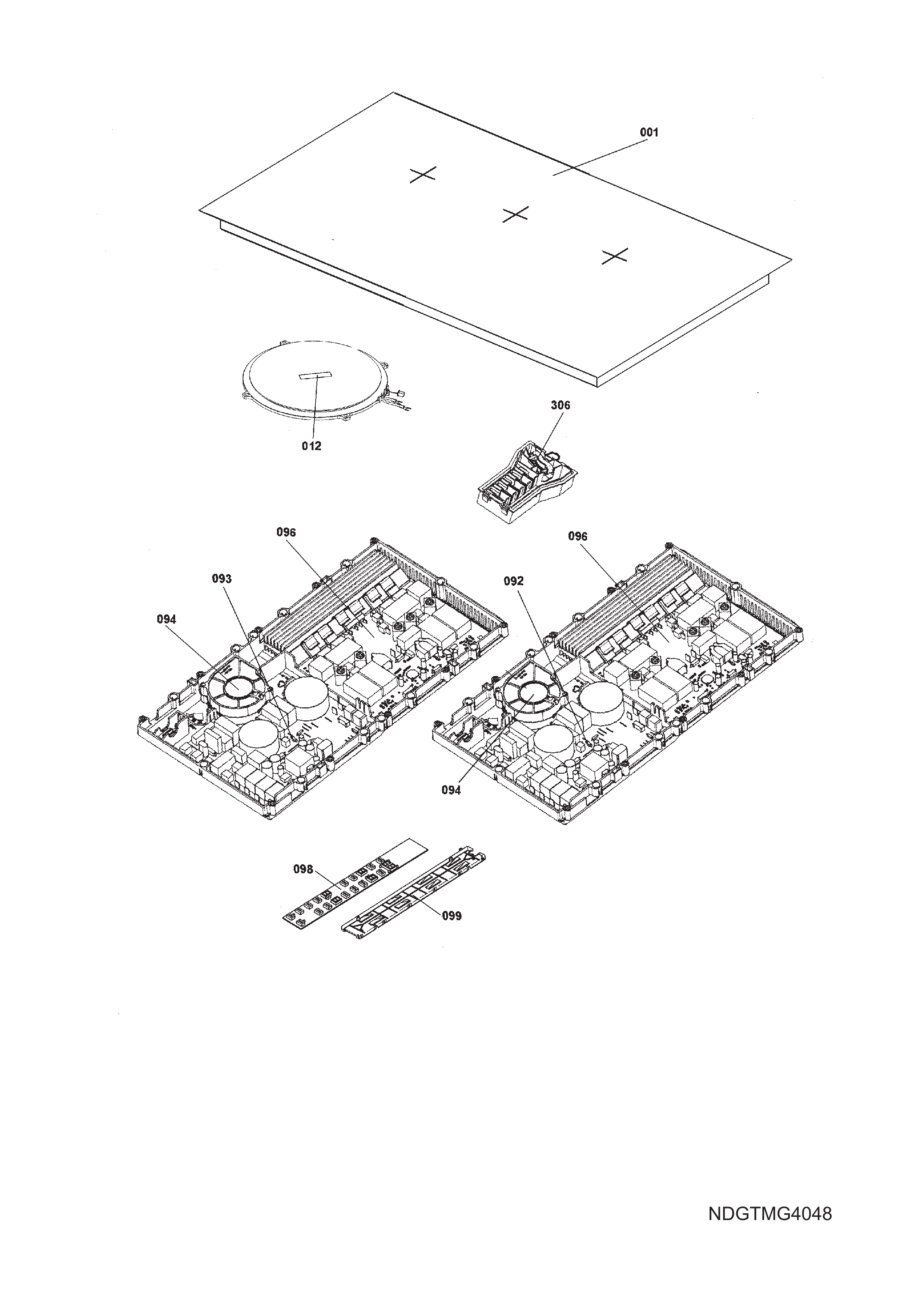 Explosionszeichnung AEG 94959277400 98001KF-N 89Q