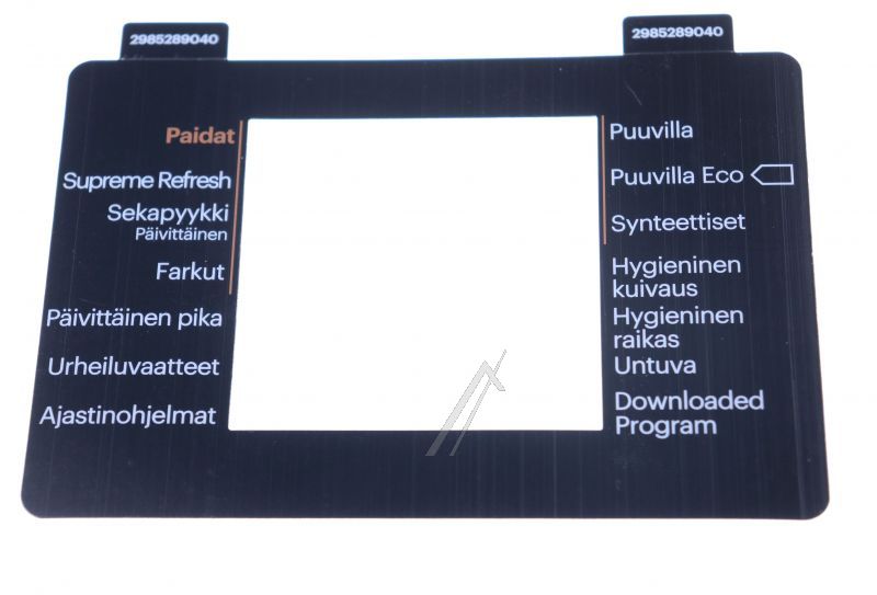 Arcelik Grundig Beko 2985289040 Bedienteilblende - Pc inlay_fin