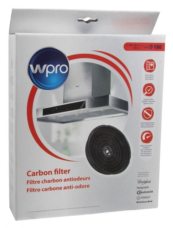 Whirlpool W-Pro 484000008647 Kohlefilter - C00384668 chf180, aktivkohlefilter type d180