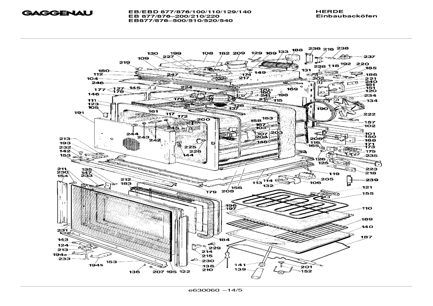 Explosionszeichnung Gaggenau EB876110(00) Explosionszeichnung Gaggenau EB876110(00)