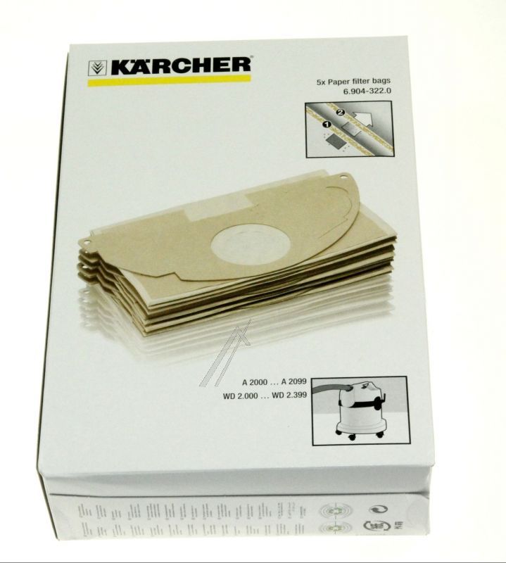 Kärcher 69043220 Staubsaugerbeutel - Filtertueten 5st.