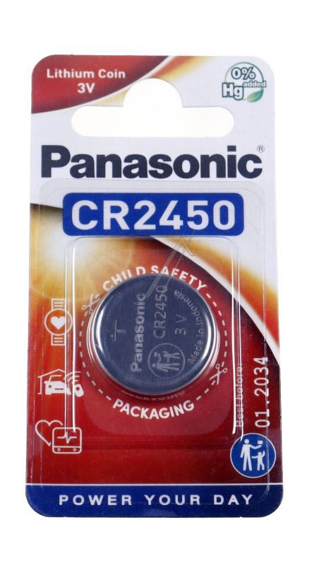 Panasonic CR2450L1BP Knopfzelle 3,0V - Cr2450 cr-2450l/1bp lithium-knopfzelle 3v, 620mah 1er blister