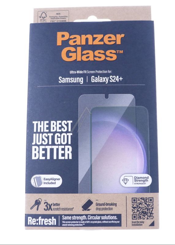 Panzerglass 7351 Display-Schutzfolie - Passend für panzerglass screen protector samsung galaxy s24 plus | ultra-wide fit w. easyaligner