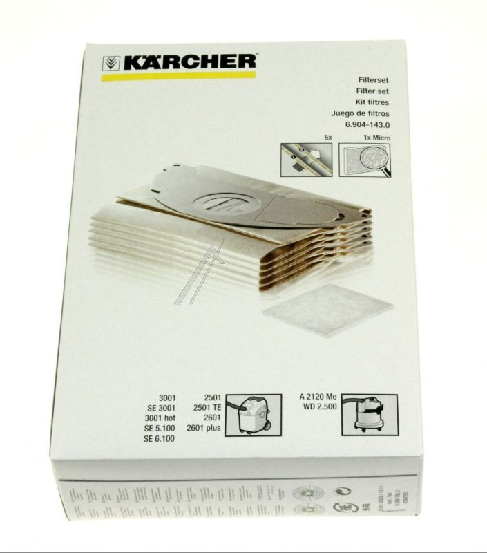 Kärcher 69041430 Staubsaugerbeutel - Kfi252 5x staubsaugerbeutel + 1x microfilter