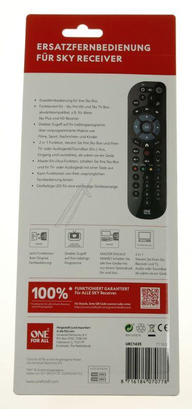 One for all URC1635 - Ersatzfernbedienung für sky receiver