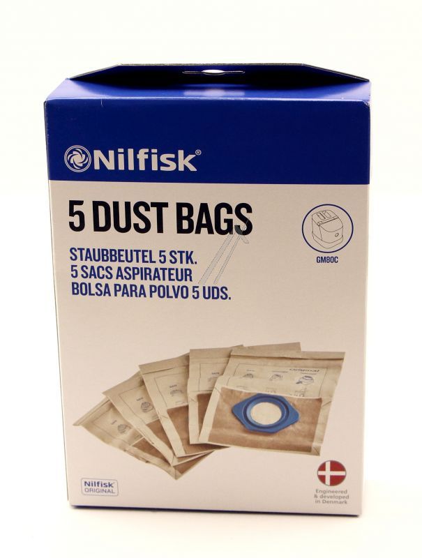 Nilfisk 82095000 Staubsaugerbeutel - 5 papier-staubbeutel 9,75 l gs/gm80