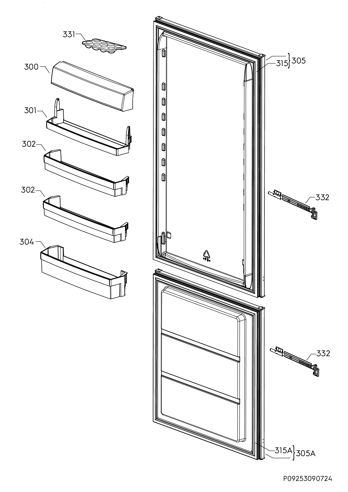 Explosionszeichnung AEG 92550317602 SCB618F3LS