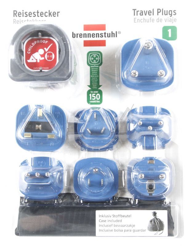 Brennenstuhl 1508160 Reisesteckerset - Reisestecker-set mit 10a sicherung