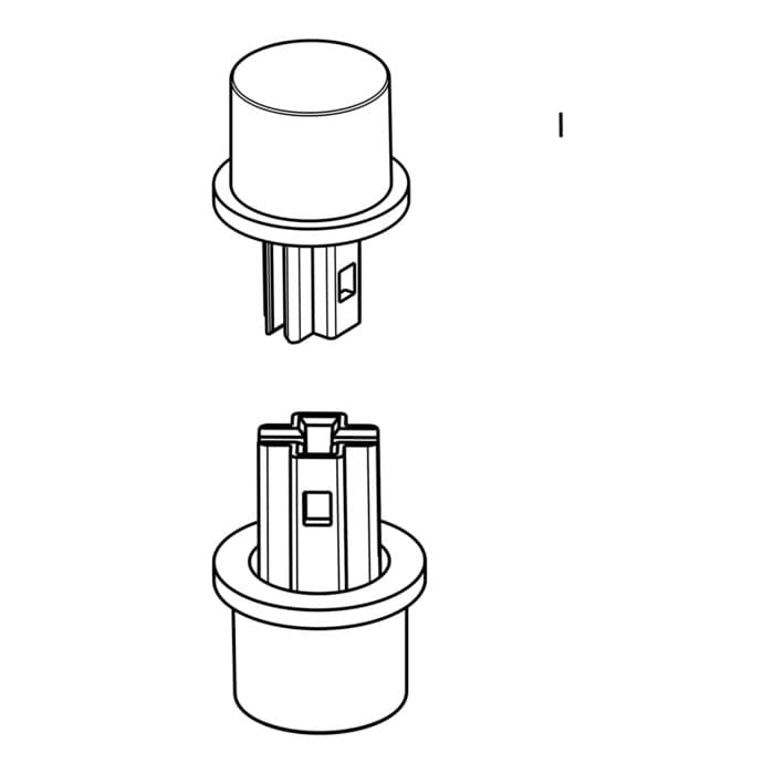 AEG Electrolux 1170267403 Knopf Taste - Aan/uit knop,aluminium