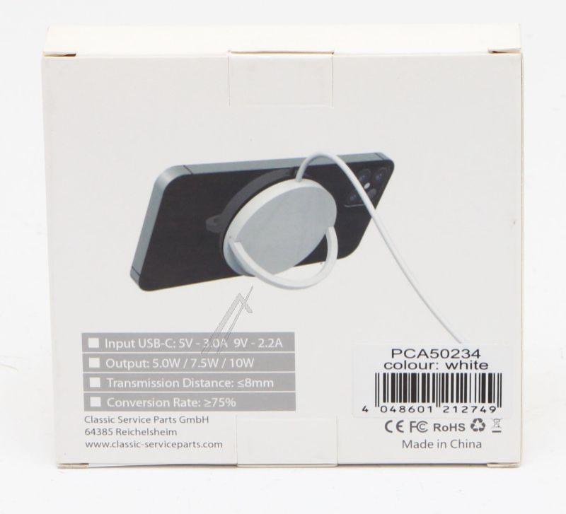 Classic PCA50234 Ladegerät Handy - Magic qi 10w qi-ladegerät, weiss mit magnet
