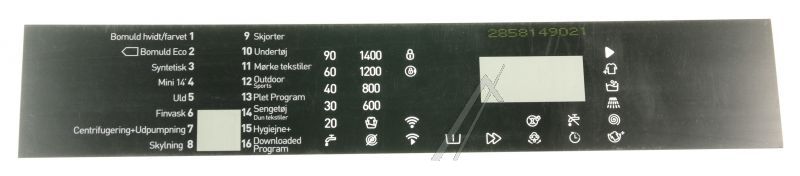 Arcelik Grundig Beko C00907566 Bedienteilblende - 2858149021 inlay-danish Arcelik Grundig Beko C00907566 Bedienteilblende - 2858149021 inlay-danish
