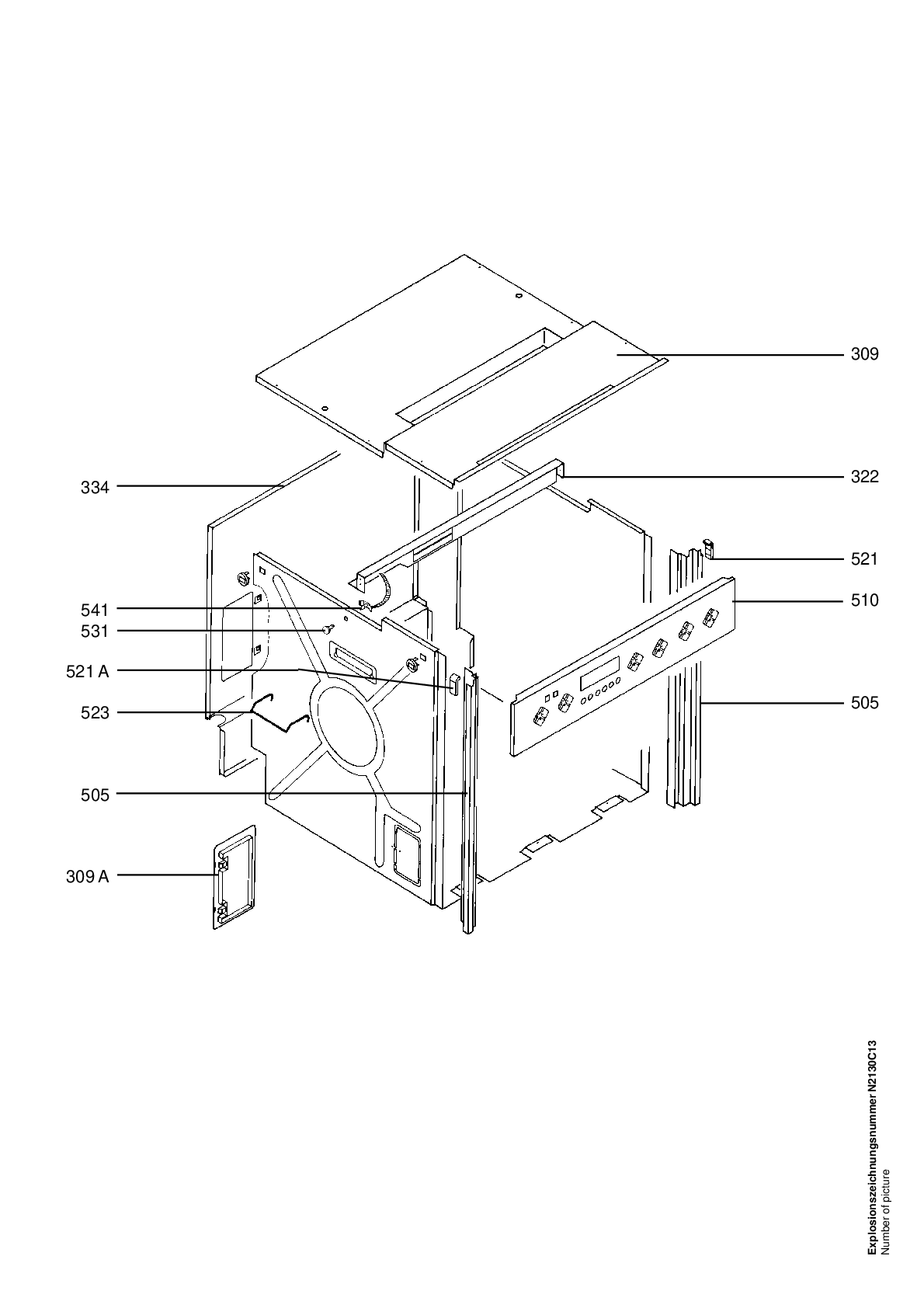 Explosionszeichnung AEG 94031639500 E33002-EW
