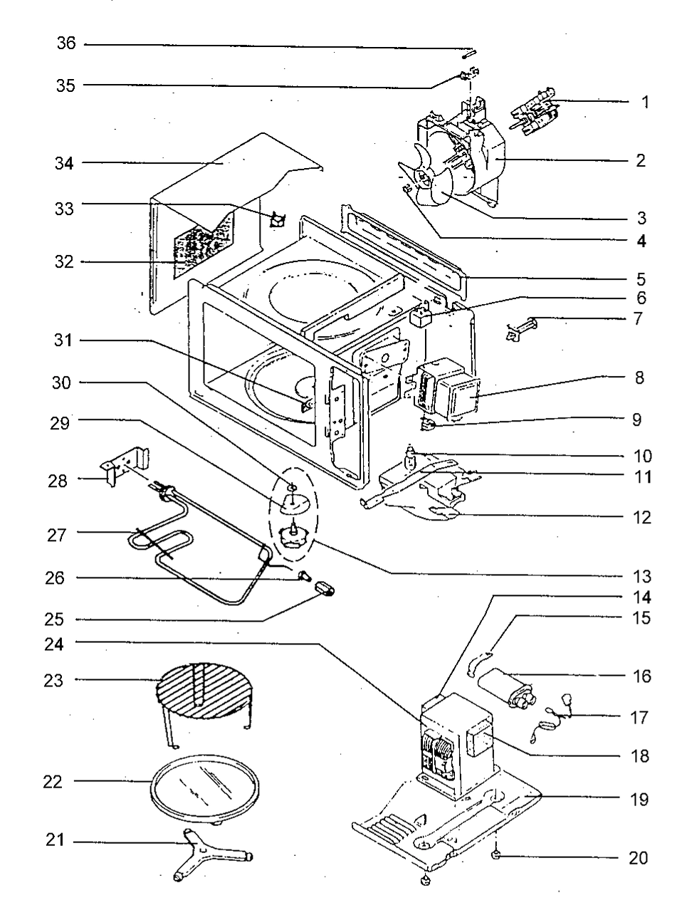 Explosionszeichnung AEG 94700220100 Micromat Duo 21 W GB