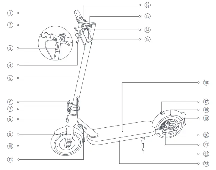 Explosionszeichnung Xiaomi Mi Electric Scooter 4 Lite